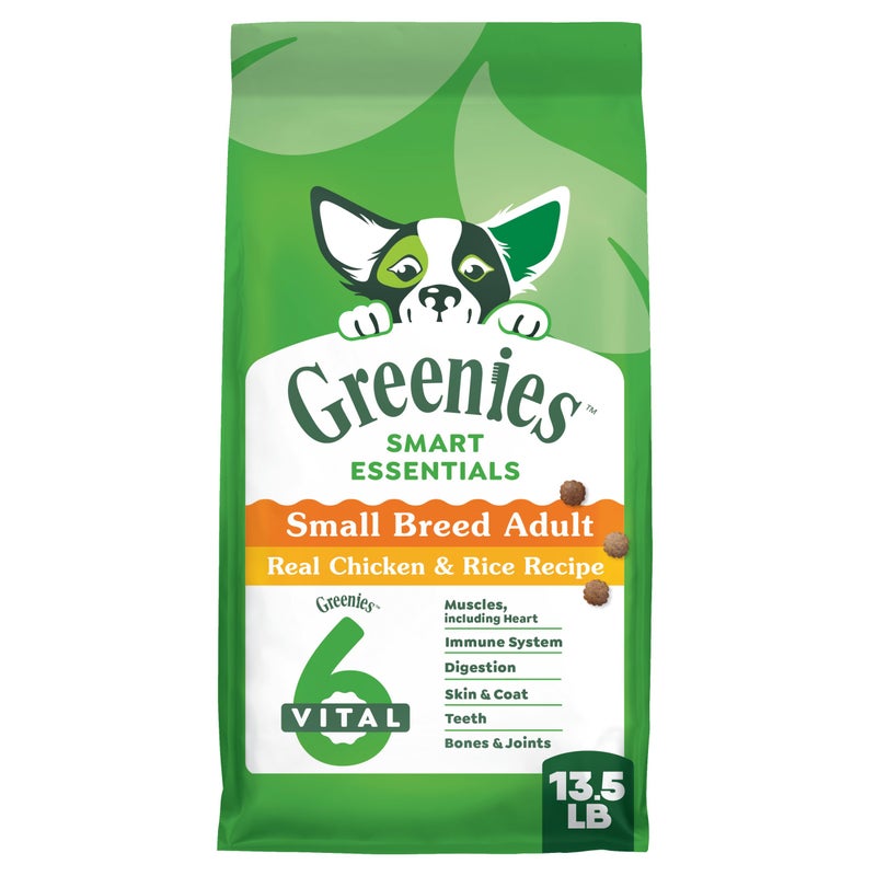 Greenies Smart Essentials Small Breed Adult High Protein Dry Dog Food Real Chicken & Rice Recipe, 13.5 lb. Bag - Image 1