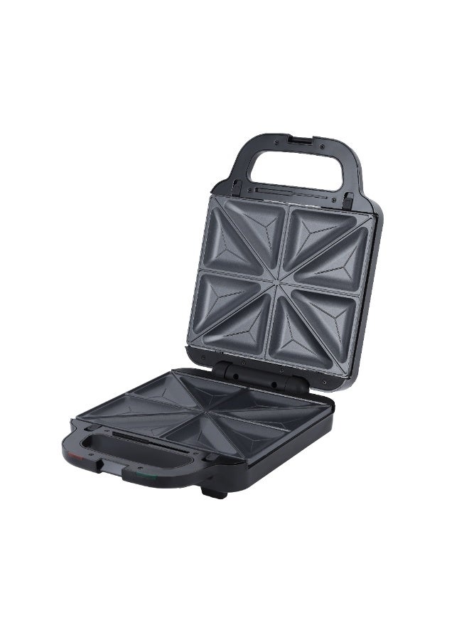 GEEPAS 6 in 1 Multi Snacks Maker- GSM36528| Sandwich Maker, Grill| Waffle Maker, Samosa Maker, Donut Maker, Nut Plate| Non-Stick| 1400W| Detachable Multi-Plate| Black and Silver| 2 Year Warranty 4 Slices 1400 W GSM36528N Black & Silver - Image 3