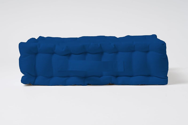 SKANDA FAB Square Floor Cushions 60 x 60 x 10 CM Floor Cushion MicroFiber Filling for Seating Meditation Yoga Pooja Guests Living Room Bedroom Classic Blue Pack of 1 - Image 2