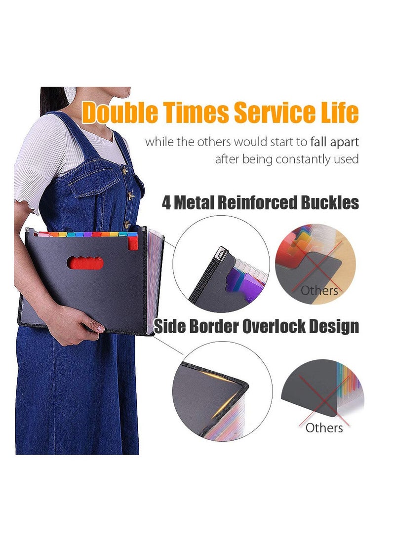 ماركة غير محددة Colorful 24 Pocket Expanding Accordian File Organizer - Ideal for A4 and Letter Size - Keep Your Invoices, Receipts, and Documents Neatly Stored and Portable  - Image 4