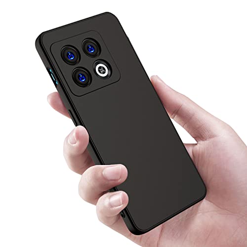 Kapa Matte Lens Protective Back Cover for OnePlus 10 Pro, Slim Silicone with Soft Lining Shockproof Flexible Full Body Bumper Case (Black) - Image 4