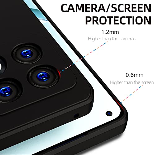 Kapa Matte Lens Protective Back Cover for OnePlus 10 Pro, Slim Silicone with Soft Lining Shockproof Flexible Full Body Bumper Case (Black) - Image 2