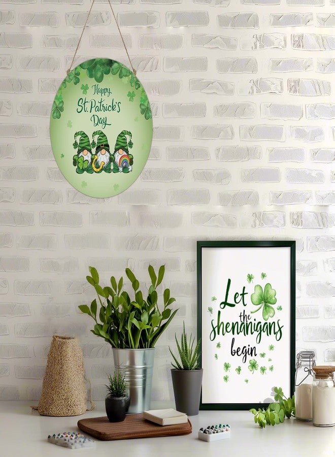 YUNKKIN Reversible St Patricks Day Wreath Valentines Day Door Decorations Valentines Gnomes Hanging Decor Wooden Front Door Hanger Wreath for Wall Indoor Home Decor - Image 4