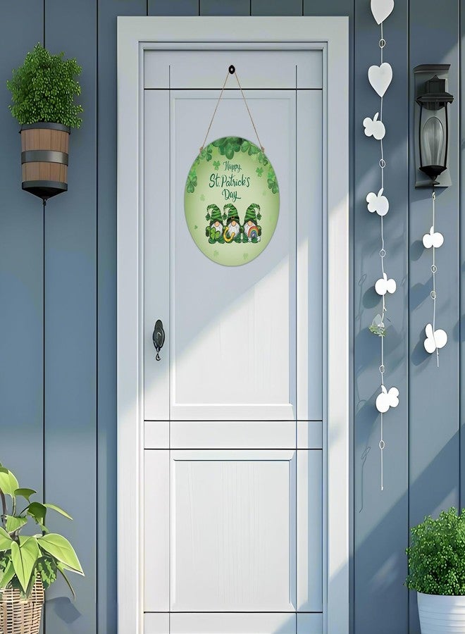 YUNKKIN Reversible St Patricks Day Wreath Valentines Day Door Decorations Valentines Gnomes Hanging Decor Wooden Front Door Hanger Wreath for Wall Indoor Home Decor - Image 3
