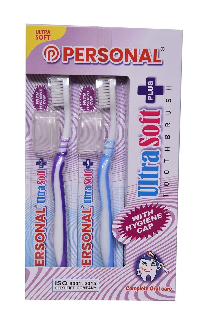 PERSONAL Ultra Soft Flus Soft Reaches all the critical areas Manual Toothbrush for adult, 12 Pieces - Image 1