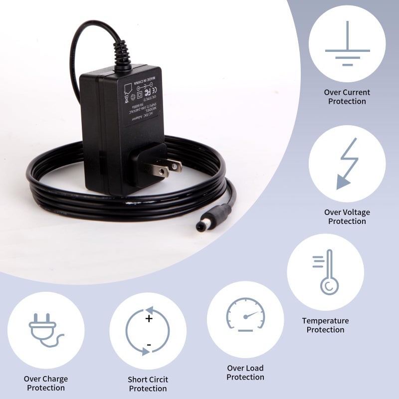 FSQWUR 9V Power Supply 1A AC Adapter DC 9Volt Power Adapter Charger 9V Power Cord with 8 Interchangeable DC Plug for 100mA 300mA 400mA 500mA 600mA 700mA 800mA 900mA 1000mA Equipment - Image 5