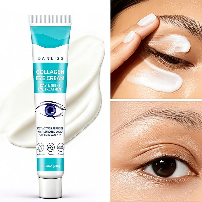 Danliss Collagen Peptide Day & Night Repairing Soft Tube Eye Cream 20g, Hyaluronic Acid Multivitamin Moisturizing - Image 1
