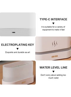 Arabest Simulated Flame Atomized Humidifier, 180ml Aroma Diffuser with 7-color Night Light, USB Ultrasonic Atomized Aromatherapy Essential Oil Diffuser for Home/Office/Bedroom (White)  - Image 4
