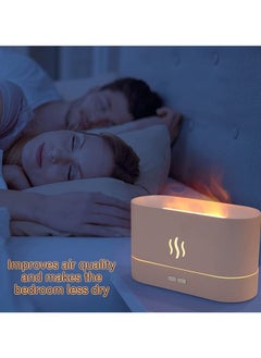 Arabest Simulated Flame Atomized Humidifier, 180ml Aroma Diffuser with 7-color Night Light, USB Ultrasonic Atomized Aromatherapy Essential Oil Diffuser for Home/Office/Bedroom (White)  - Image 5
