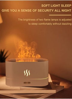 Arabest Simulated Flame Atomized Humidifier, 180ml Aroma Diffuser with 7-color Night Light, USB Ultrasonic Atomized Aromatherapy Essential Oil Diffuser for Home/Office/Bedroom (White)  - Image 3
