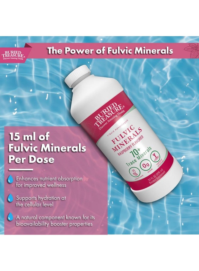 Buried Treasure Fulvic Mineral Complex - 32oz, Natural Raspberry Flavor with Over 70 Plant Derived Minerals Non-GMO Electrolyte Replacement Vegetarian Safe Daily Essential and Trace Minerals - Image 3