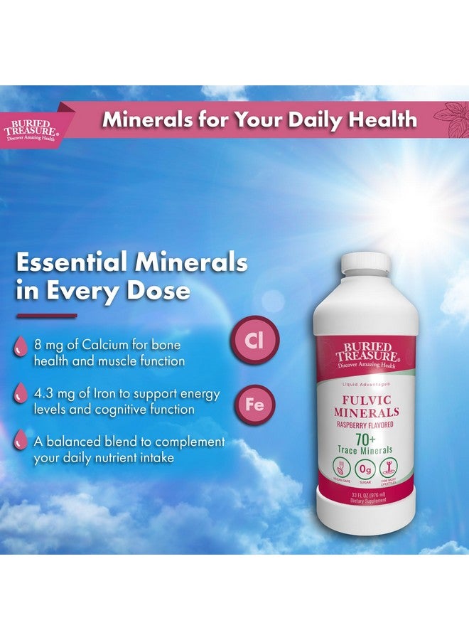 Buried Treasure Fulvic Mineral Complex - 32oz, Natural Raspberry Flavor with Over 70 Plant Derived Minerals Non-GMO Electrolyte Replacement Vegetarian Safe Daily Essential and Trace Minerals - Image 4