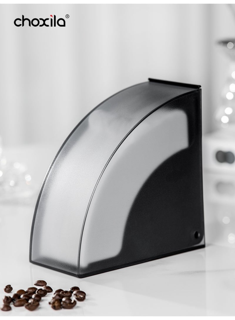 choxila 1pc V60 Coffee Filter Holder Storage Box, Coffee Filter Paper Container with Dustproof Flipping Cover, Filter Paper Dispenser Rack for Coffee Shop/Home/Office, Capacity of 150pcs V60 and Cone Coffee Filters - Image 2