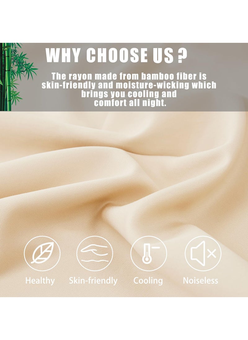 SänHahn - Pillowcases Queen Size, 100% Bamboo Cooling Pillowcovers 50x75CM - Champagne - Image 1