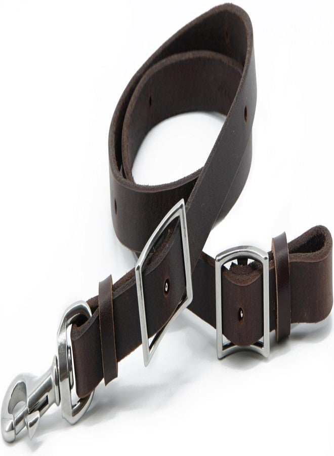 حزام ربط الخيول من الجلد المدبوغ بالزيت الثقيل من جيريال - مصنوع من جلد السرج المدبوغ بالزيت الثقيل، مع أجزاء معدنية من الفولاذ المقاوم للصدأ، 3/4 بوصة × 40 بوصة (مدبوغ بالزيت | لون القهوة) - Image 1