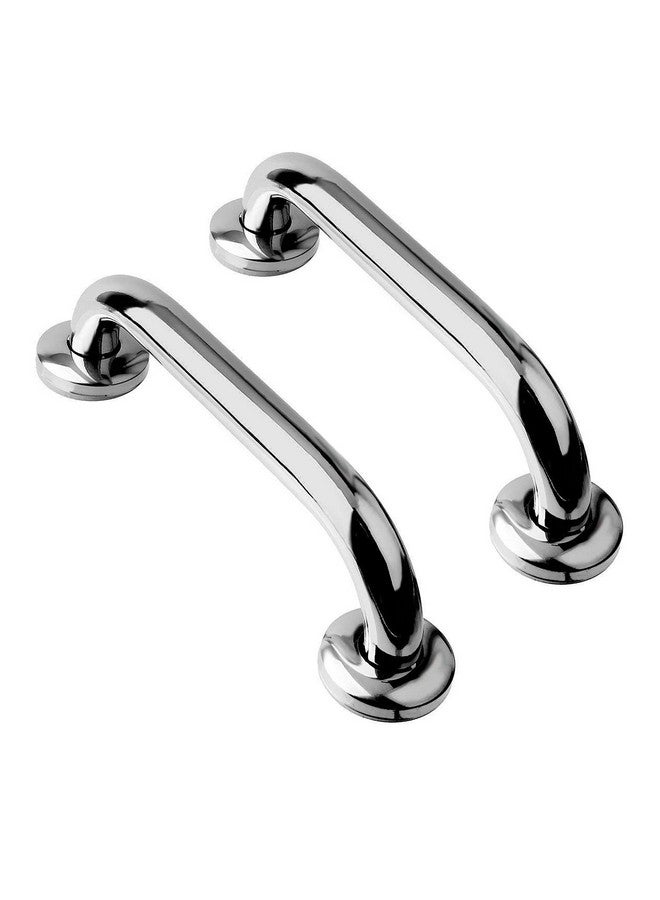 FORTUNE Stainless Steel Wall Mounted Grab Bar, Towel Bar, Bathtub Rails, Safety Hand Support Balance Handle Bars, Bathroom Accessories for Home, Hotel- Chrome Finish (Pack of 2, 8 Inch) - Image 1