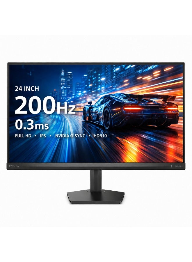 فيليبس شاشة الألعاب Evnia 24M2N3200FQ مقاس 24 بوصة FHD – 1920×1080، IPS سريع، 200 هرتز، 0.3 مللي ثانية MBR، HDR10، مزامنة متكيفة، 125% sRGB، نقطة تقاطع ذكية، ShadowBoost - Image 1