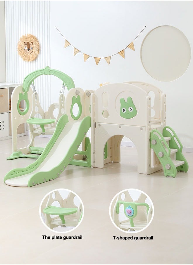 JSAITOYS Cartoon Safety Slide Indoor Playhouse Large Children's Playground Plastic Toy Baby Swing And Slide For Kids  - Image 1