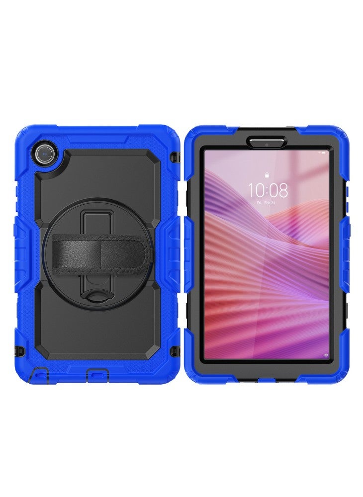 For Lenovo Tab K9 TB305FU Case PC+Silicone Tablet Cover with PET Film and Shoulder Strap - Dark Blue - Image 2