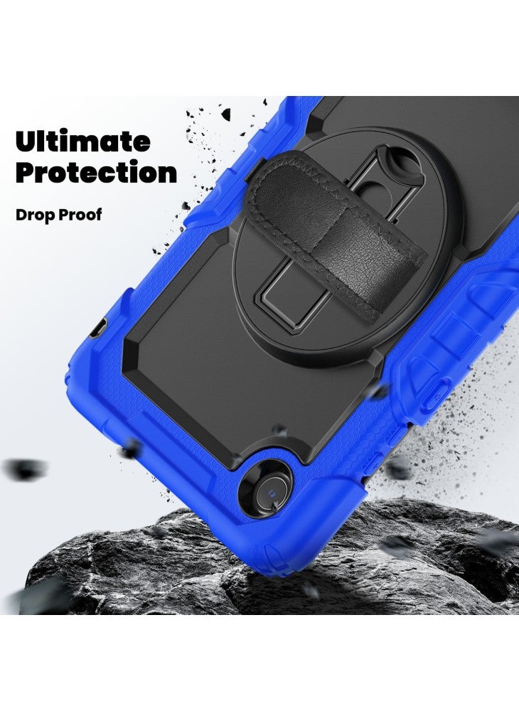 For Lenovo Tab K9 TB305FU Case PC+Silicone Tablet Cover with PET Film and Shoulder Strap - Dark Blue - Image 4