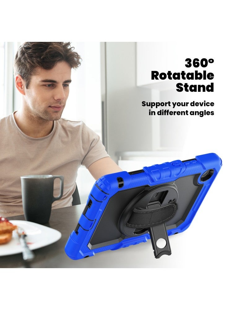 For Lenovo Tab K9 TB305FU Case PC+Silicone Tablet Cover with PET Film and Shoulder Strap - Dark Blue - Image 5