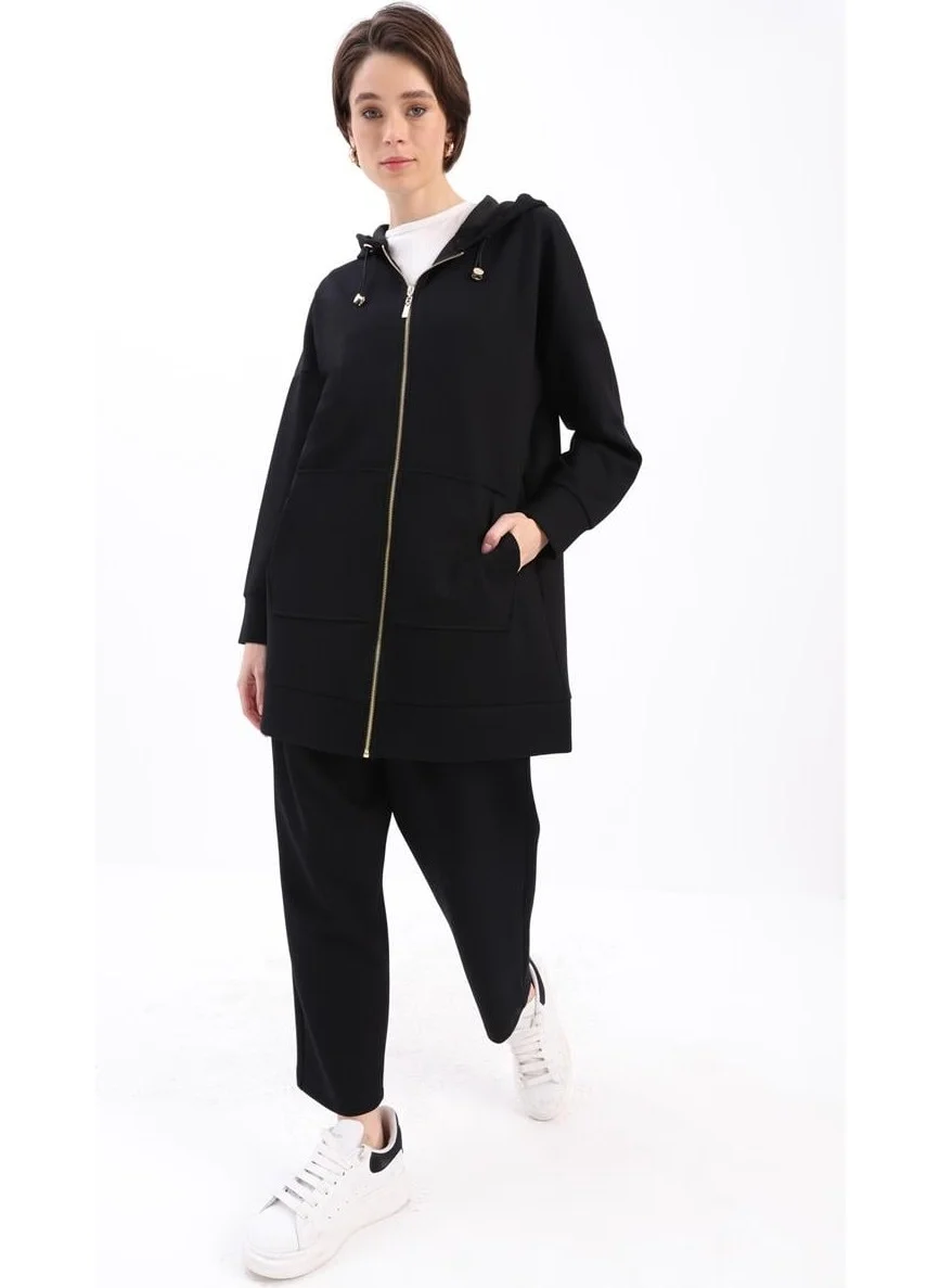 Allday Black-Kangaroo Pocket Tracksuit