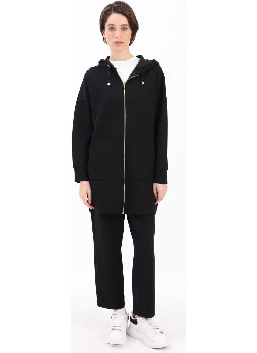 Allday Black-Kangaroo Pocket Tracksuit