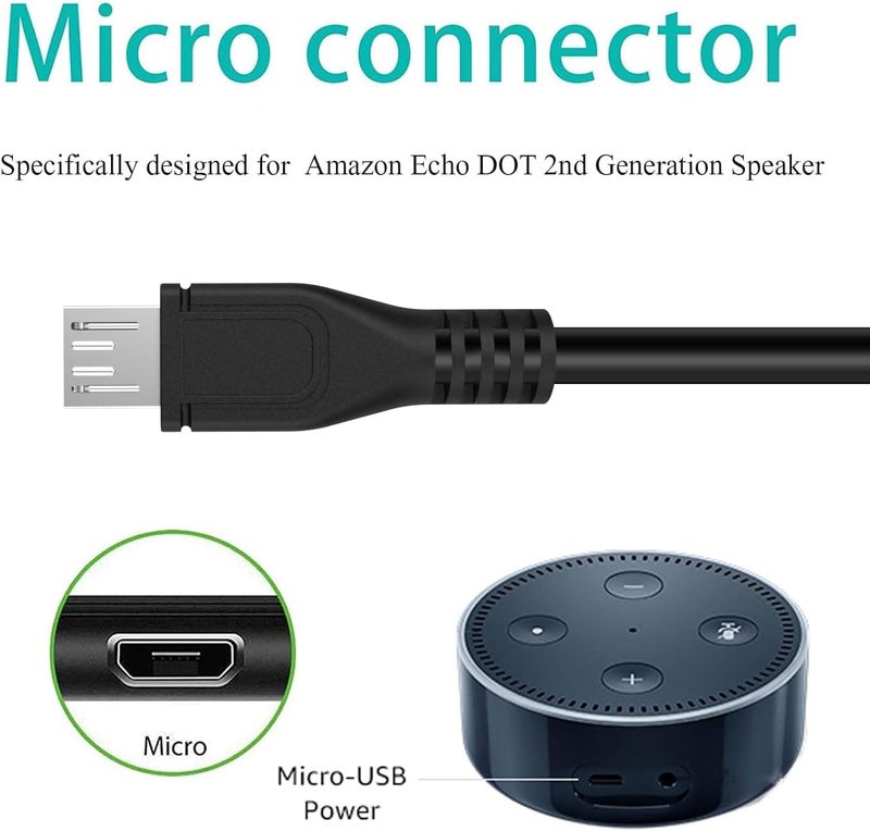 كابل شاحن USB بديل لسماعة أمازون إيكو دوت من الجيل الأول والثاني - Image 2