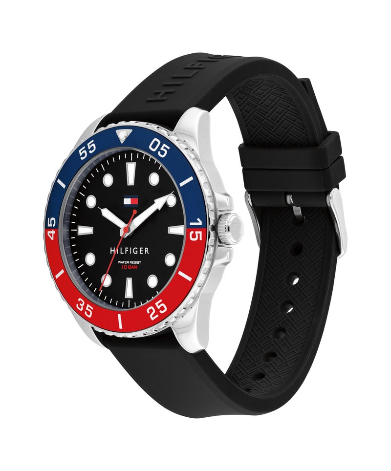 TOMMY HILFIGER Round Analog Men'S Stainless Steel And Blue And Red Aluminum Case  Watch - Image 1