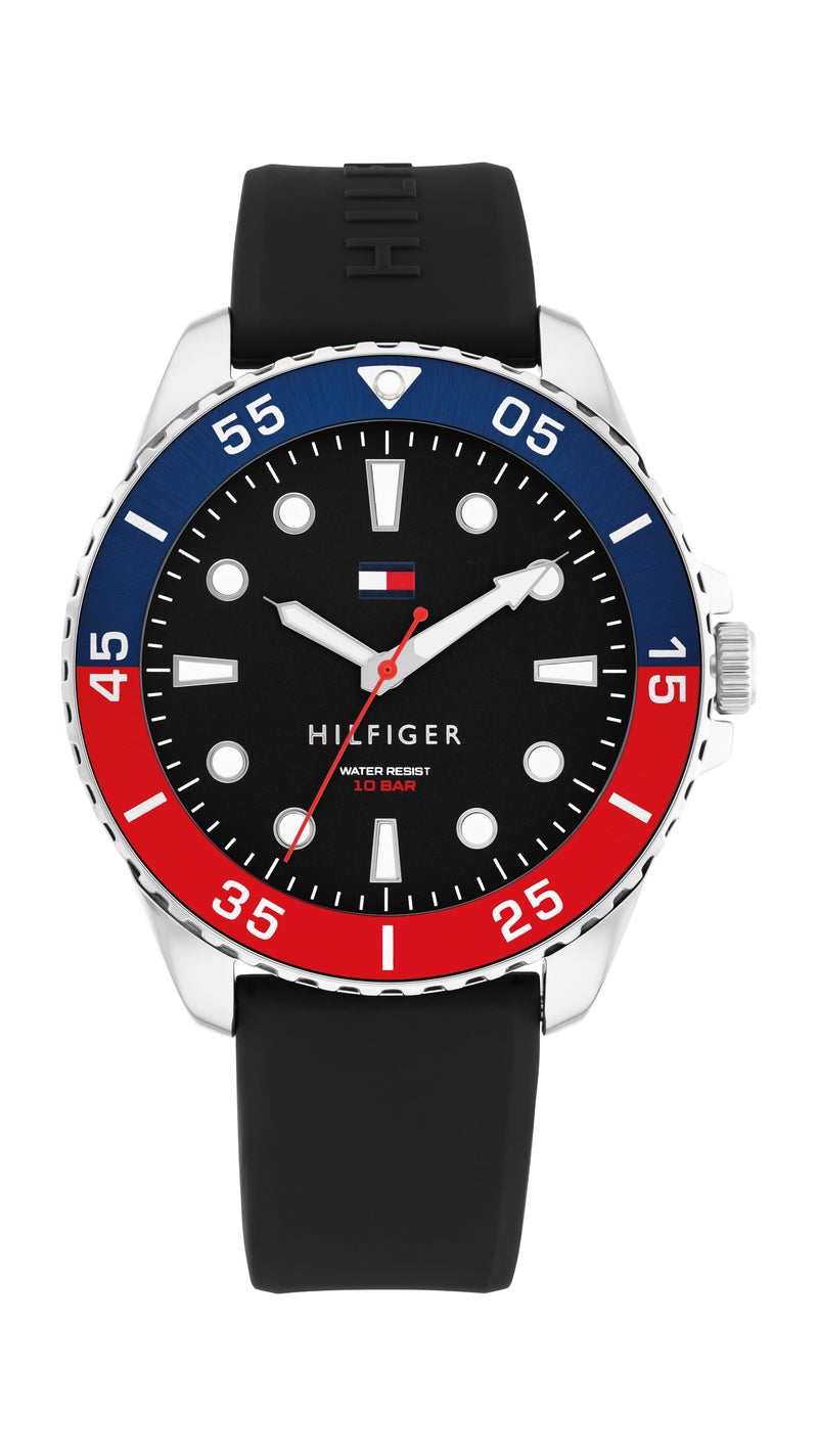 TOMMY HILFIGER Round Analog Men'S Stainless Steel And Blue And Red Aluminum Case  Watch - Image 3