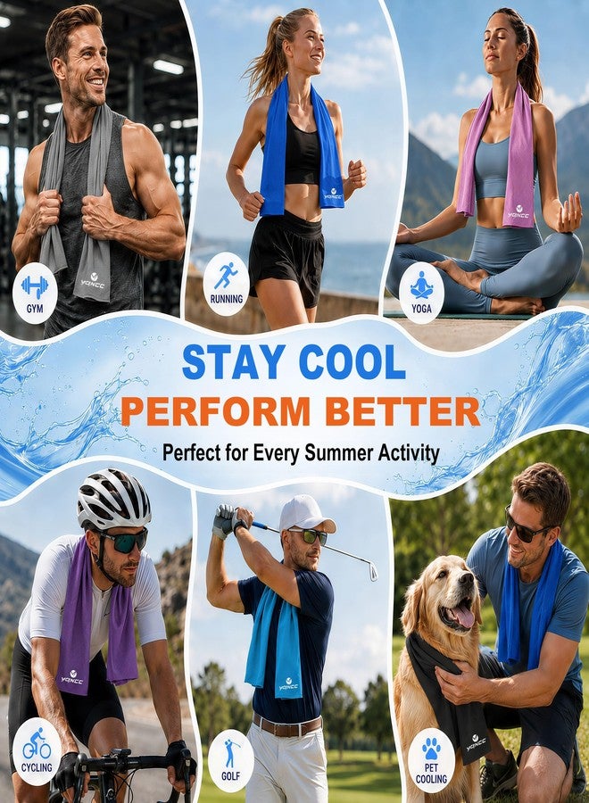 YQXCC 2 Pack Cooling Towels (47"x12"), Ice Cool Neck Towel, Soft Breathable Microfiber for Yoga, Golf, Gym, Running, Camping & Hot Weather - Image 5
