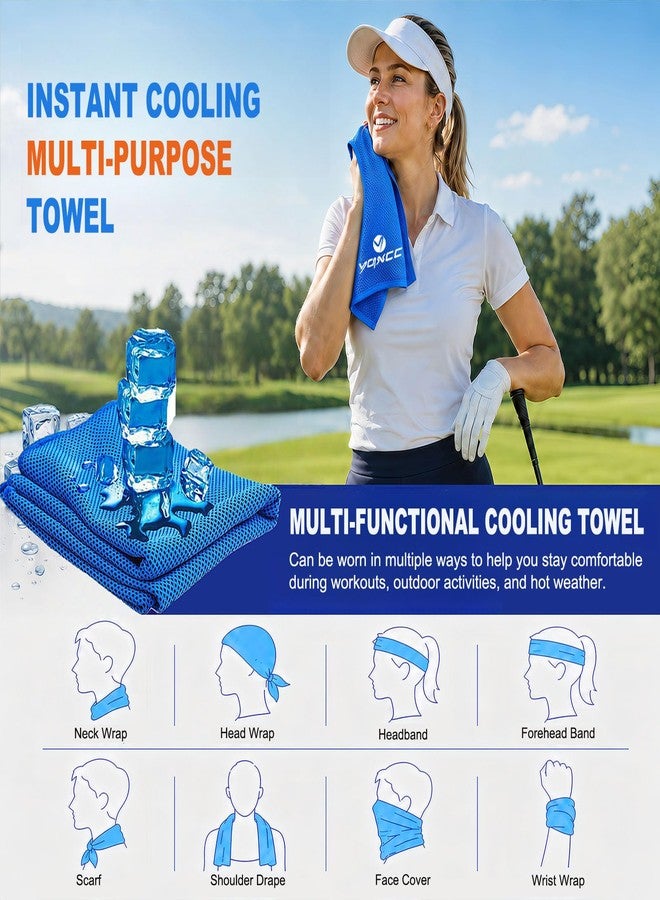 YQXCC 2 Pack Cooling Towels (47"x12"), Ice Cool Neck Towel, Soft Breathable Microfiber for Yoga, Golf, Gym, Running, Camping & Hot Weather - Image 4