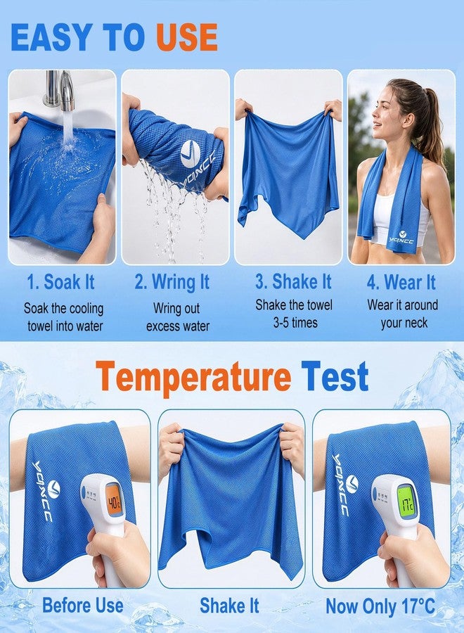 YQXCC 2 Pack Cooling Towels (47"x12"), Ice Cool Neck Towel, Soft Breathable Microfiber for Yoga, Golf, Gym, Running, Camping & Hot Weather - Image 3