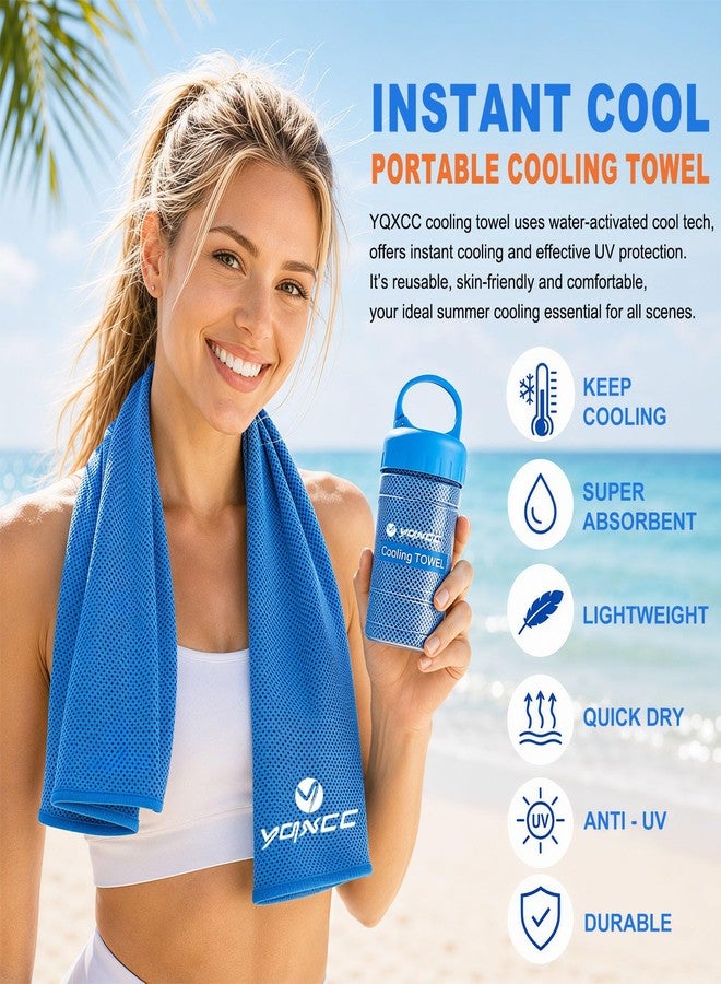 YQXCC 2 Pack Cooling Towels (47"x12"), Ice Cool Neck Towel, Soft Breathable Microfiber for Yoga, Golf, Gym, Running, Camping & Hot Weather - Image 2