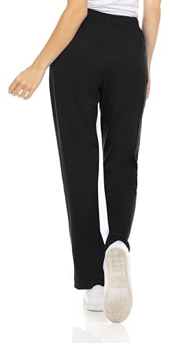 MediChic Women's 6-Pocket Scrub Pants – Cargo Straight Leg, 4-Way Stretch, Anti-Wrinkle, Flex Fabric Black - Image 4
