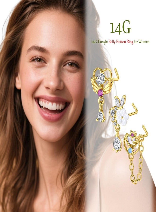 D.Bella 18G 20G Nose Studs Stainless Steel 2mm Opal CZ L Shaped Nose Rings Studs Nose Rings for Women Nostrial Piercing Jewelry, Metal, stainless-steel - Image 3