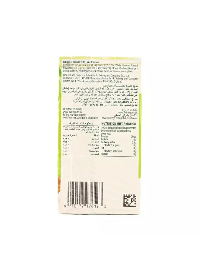 Twinings Infuso Ginger and Lime Flavoured Tea Bags- 20 Tea Bags - Image 4