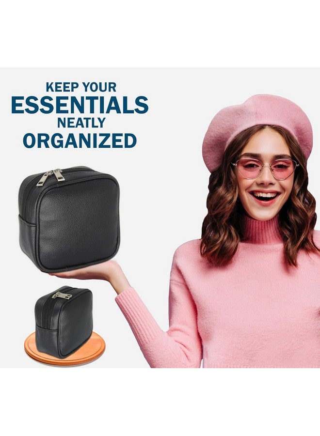 Luces Black Fabric Makeup Jewellery Kit Organizer Locker Box Organizer Pouch for Necklaces Earring Ring Cosmetic Travel Storage Case for Women Girls Pack of 3 - Image 2