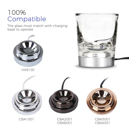 Kuflant Replacement Charger Glass Cup Compatible with Philips Sonicare Electric Toothbrush HX9352 HX9360 HX9340 HX9900，Charging Base Glass Cup for HX9100 CBA1001 CBA2001 CBA3001 - Image 3