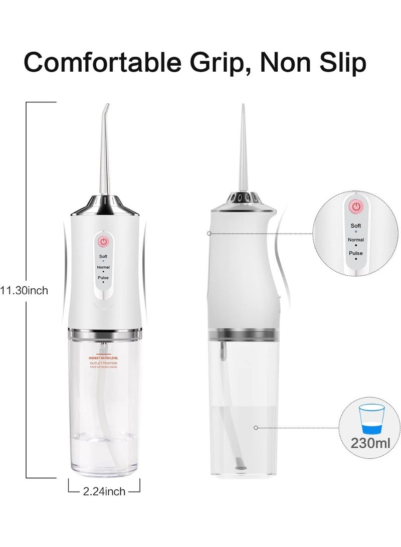 Professional cordless water flosser for cleaning teeth with water, equipped with three teeth cleaning modes, rechargeable and IP67 waterproof, compact size for cleaning between teeth. - Image 4