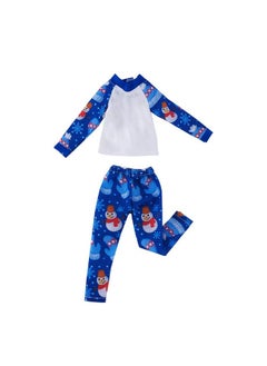 E-TING Santa Clothing Blue Snowman Nightshirt Pajamas Pjs Nightgown For Elf Doll Christmas Accessories  - Image 1