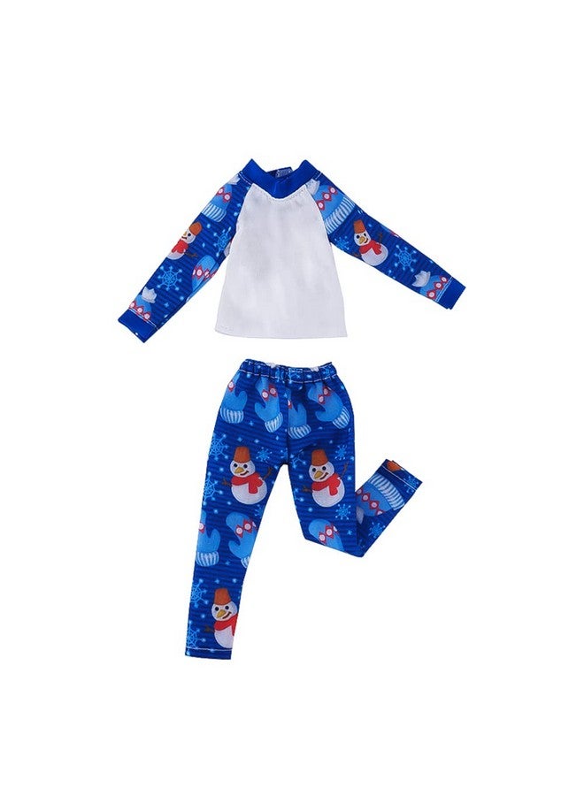 E-TING Santa Clothing Blue Snowman Nightshirt Pajamas Pjs Nightgown For Elf Doll Christmas Accessories - Image 1