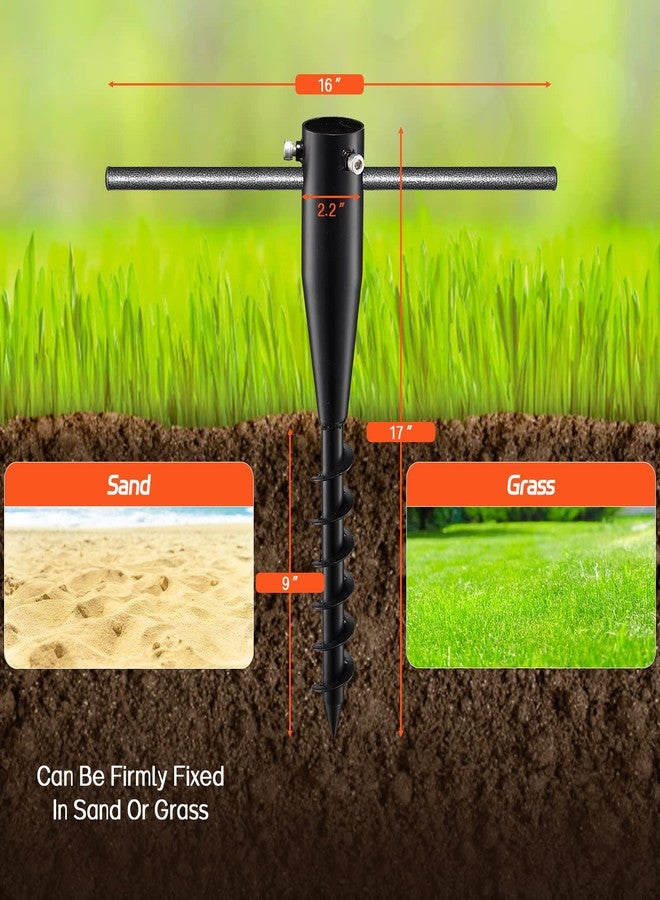 FactionGarden حامل مظلات FactionGarden للاستخدام الخارجي، قاعدة معدنية متينة لتثبيت المظلات على الرمال، حامل مظلة خارجي يُثبت في الأرض بدون حفر، مثبت ببراغي في الأرض - Image 4