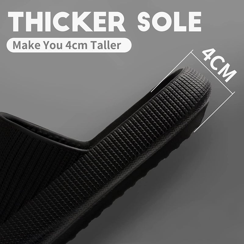 Non-Slip Thick Cloud Slides for Women and Men, Fast-Dry Pillow Slippers for Shower Home Spa Beach - Image 5