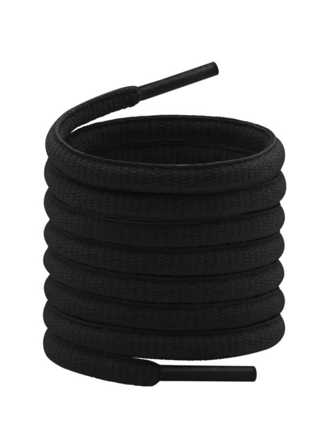 YFINE Oval Sports Shoe Laces: 2 Pairs Half Round Shoelaces for Sneaker Athletic Shoes, 02 Black, 31 inch (80CM) - Image 1
