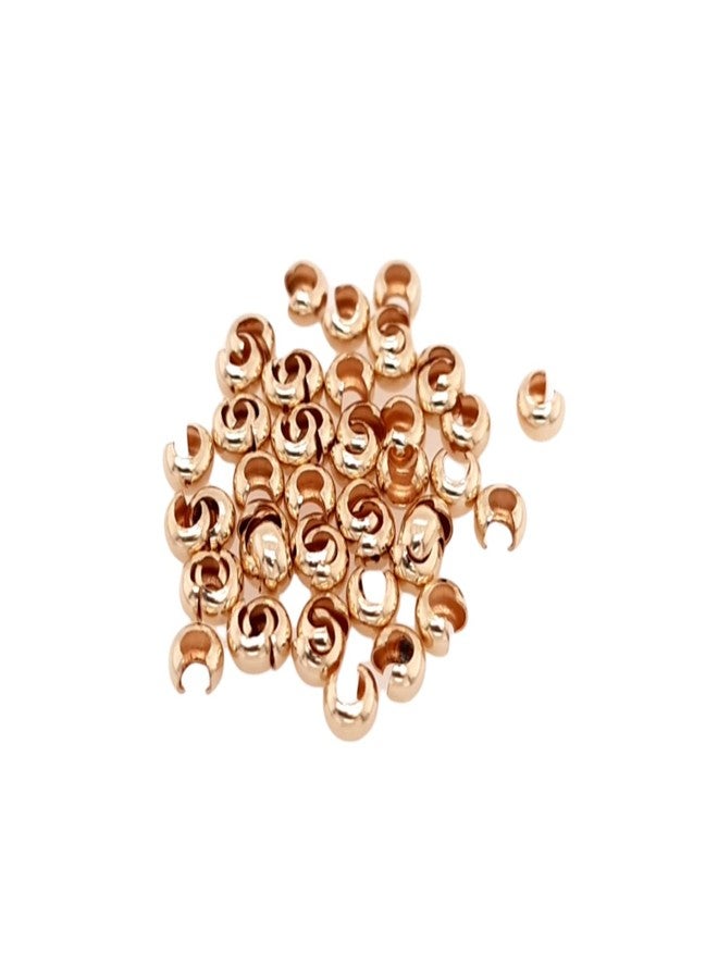 Craft Wire 50pcs 14/20 Yellow Gold-Filled Open Crimp Bead Covers, 3.2MM,by CRAFT WIRE - Image 1