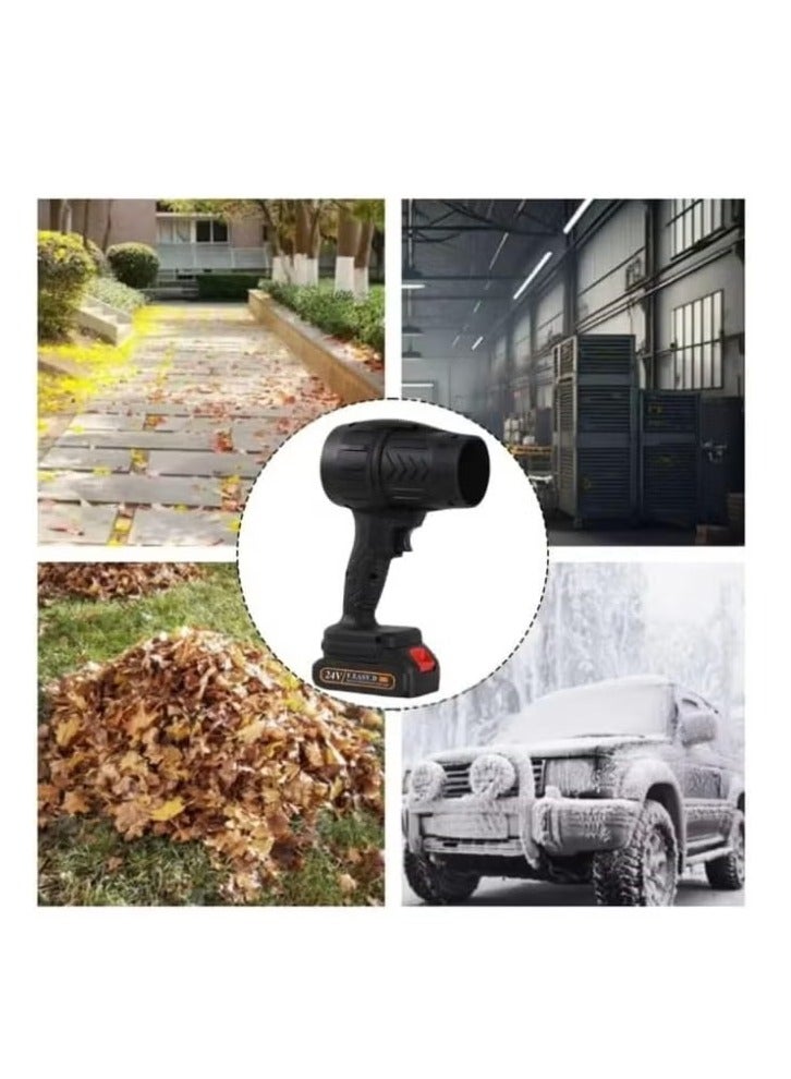 منفاخ هواء كهربائي لاسلكي ببطارية ليثيوم 24 فولت – مسدس نفخ وتنظيف قوي عالي الأداء بسرعة دوران تصل إلى 12000 دورة في الدقيقة وتدفق هواء قوي 30 متر/ثانية – جهاز نفخ وتنظيف محمول متعدد الاستخدامات للسيارة والمنزل وورش الصيانة – مناسب لتنظيف الأتربة والغبار ونفخ الإطارات والكرات والمسابح – مضخة هواء كهربائية خفيفة وسهلة الاستخدام ببطارية قابلة لإعادة الشحن – تصميم مريح وقوة فائقة وأداء موثوق للاستخدام اليومي والطوارئ - Image 3