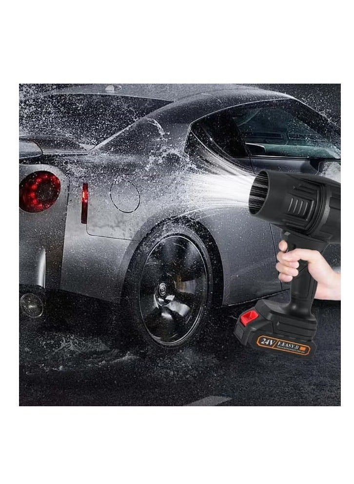 منفاخ هواء كهربائي لاسلكي ببطارية ليثيوم 24 فولت – مسدس نفخ وتنظيف قوي عالي الأداء بسرعة دوران تصل إلى 12000 دورة في الدقيقة وتدفق هواء قوي 30 متر/ثانية – جهاز نفخ وتنظيف محمول متعدد الاستخدامات للسيارة والمنزل وورش الصيانة – مناسب لتنظيف الأتربة والغبار ونفخ الإطارات والكرات والمسابح – مضخة هواء كهربائية خفيفة وسهلة الاستخدام ببطارية قابلة لإعادة الشحن – تصميم مريح وقوة فائقة وأداء موثوق للاستخدام اليومي والطوارئ - Image 2