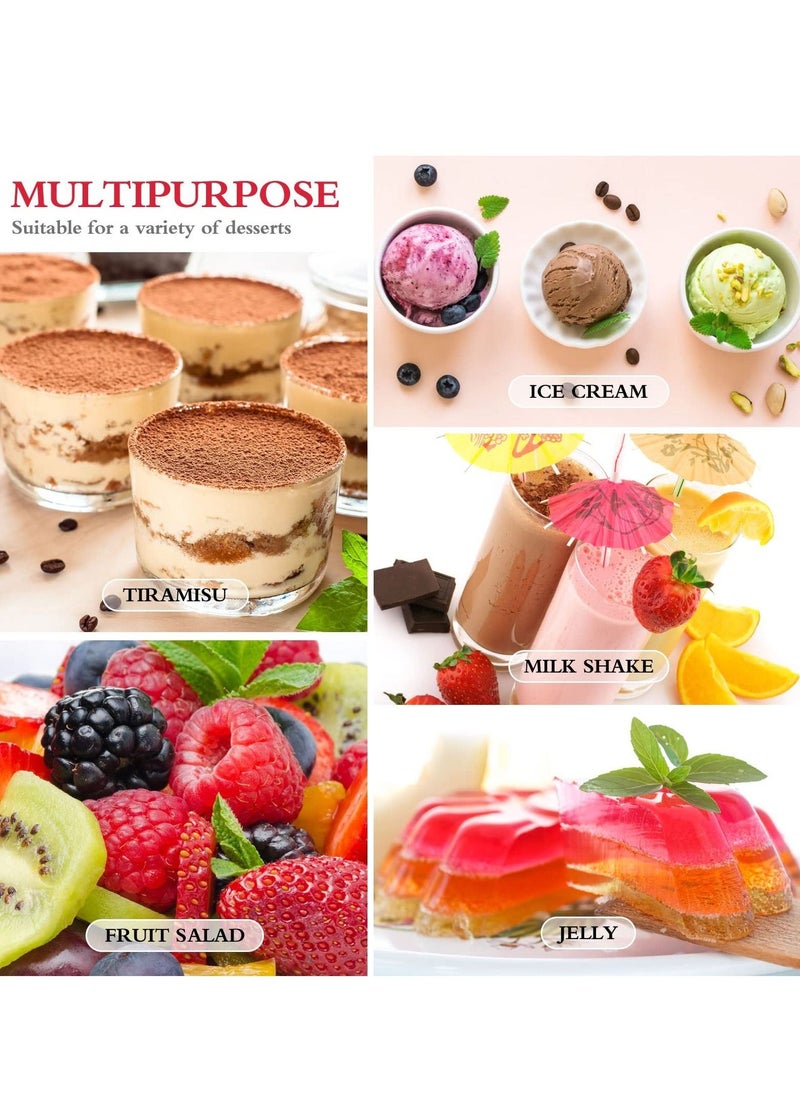 Generic - Plastic Dessert Cups with Spoons, 100 Pcs Mini Mousse Cups Disposable Hard Plastic Transparent Ice Cream Dessert Cups Square Tilted Parfait Cups Suitable for Parties, Holiday Parties, Birthdays, Etc. - Image 1
