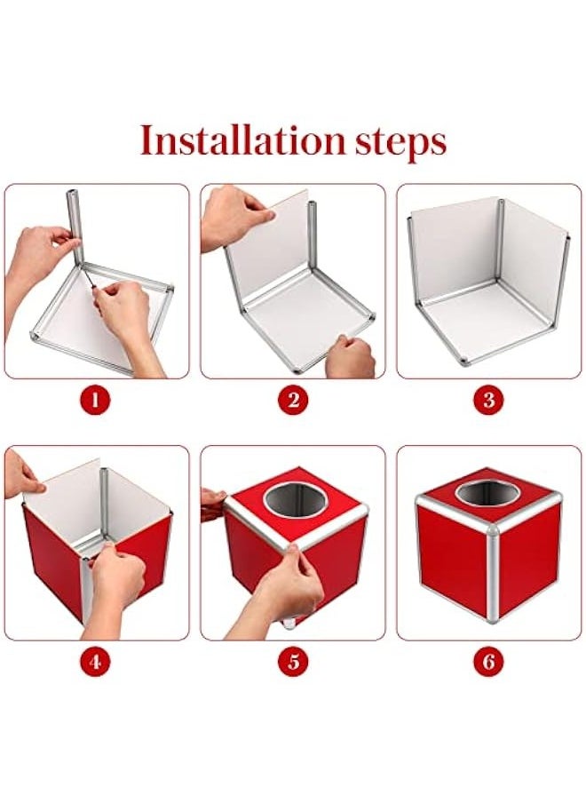 Generic - Red Box, Raffle Ticket Box Square Storage Box Raffle Ticket Container Raffle Balls Boxes for Tickets, Vote Box Donation Boxes for Fundraising - Image 1